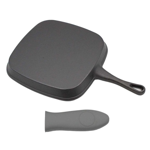 PATELNIA GRILLOWA ŻELIWNA 24cm Z SILIKONOWĄ NAKŁADKĄ 2668