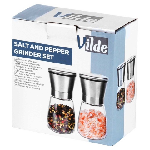ZESTAW RĘCZNYCH MŁYNKÓW DO PIEPRZU I SOLI SZKLANYCH 259608