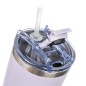STALOWY KUBEK TERMICZNY TERMOS 1200ml Z RĄCZKĄ I SŁOMKĄ BANQUET TWAIN LILA
