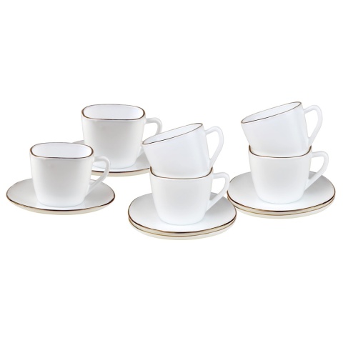 ZESTAW KAWOWOWY 6 FILIŻANEK ZE SPODECZKAMI KINGHOFF OPAL KH-1930