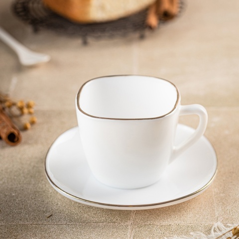 ZESTAW KAWOWOWY 6 FILIŻANEK ZE SPODECZKAMI KINGHOFF OPAL KH-1930