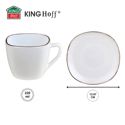 ZESTAW KAWOWOWY 6 FILIŻANEK ZE SPODECZKAMI KINGHOFF OPAL KH-1930