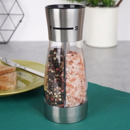PODWÓJNY RĘCZNY MŁYNEK DO PIEPRZU I SOLI ORION 130163