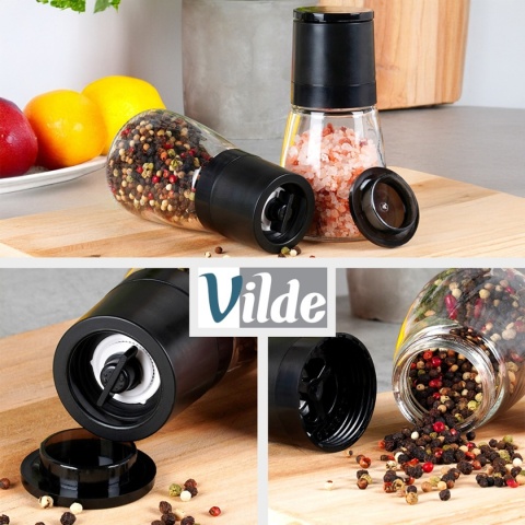 ZESTAW RĘCZNYCH MŁYNKÓW DO PIEPRZU I SOLI SZKLANYCH 259607