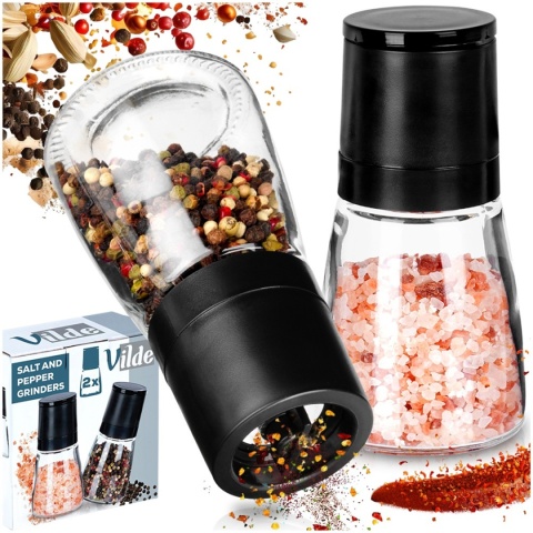 ZESTAW RĘCZNYCH MŁYNKÓW DO PIEPRZU I SOLI SZKLANYCH 259607
