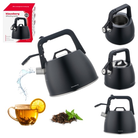 CZAJNIK STALOWY Z GWIZDKIEM 2,5L KLAUSBERG KB-7915