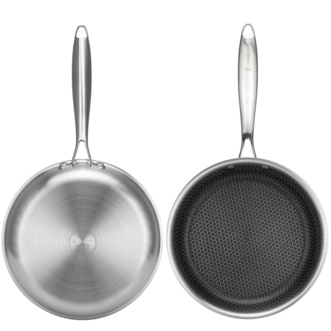 PATELNIA STALOWA 24cm Z POWŁOKĄ PLASTER MIODU E-7547