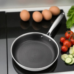 PATELNIA STALOWA 26cm Z POWŁOKĄ PLASTER MIODU E-7548