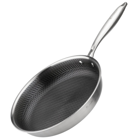 PATELNIA STALOWA 28cm Z POWŁOKĄ PLASTER MIODU E-7549