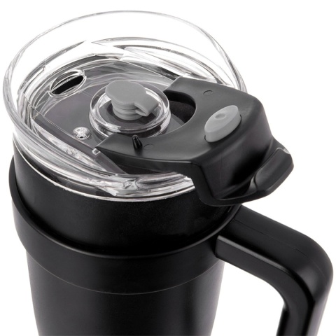 STALOWY KUBEK TERMICZNY TERMOS 1200ml Z RĄCZKĄ I SŁOMKĄ ORION 112284