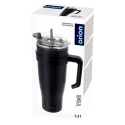 STALOWY KUBEK TERMICZNY TERMOS 1200ml Z RĄCZKĄ I SŁOMKĄ ORION 112284