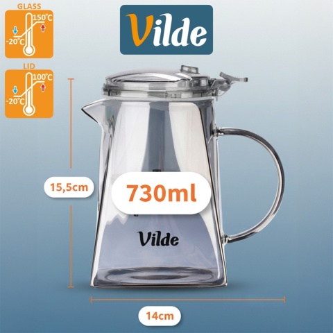 DZBANEK SZKLANY 730ml Z ZAPARZACZEM SPUSTOWYM DO HERBATY ZIÓŁ 259423