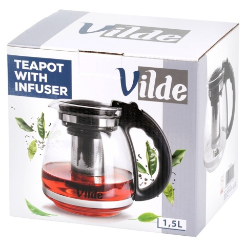 DZBANEK SZKLANY ZAPARZACZ Z SITKIEM 1,5L DO HERBATY ZIÓŁ 259429