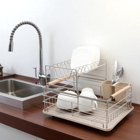 SUSZARKA DWUPOZIOMOWA DO NACZYŃ Z OCIEKACZEM I TACĄ 4027