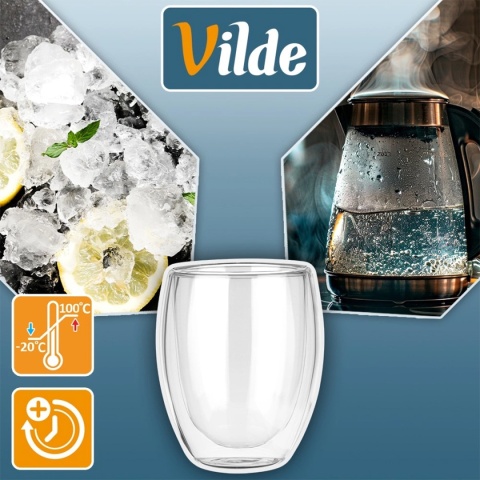 SZKLANKI TERMICZNE 2szt. 320ml Z PODWÓJNĄ SCIANKĄ DO KAWY HERBATY 139821