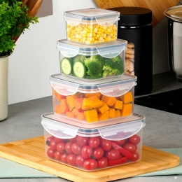 ZESTAW 4 POJEMNIKÓW NA ŻYWNOŚĆ Z POKRYWAMI I USZCZELKAMI 229243