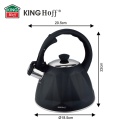 CZAJNIK 2L Z GWIZDKIEM KINGHOFF KH-1997 CZARNY MAT