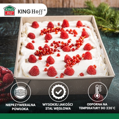 FORMA BLACHA PROSTOKĄTNA DO CIASTA 36,5x24cm KINGHOFF KH-1975