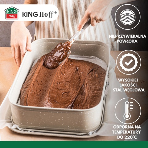 FORMA BLACHA PROSTOKĄTNA ROZPINANA DO CIASTA 39x27cm KINGHOFF KH-1978