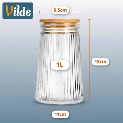 SZKLANY POJEMNIK KUCHENNY NA PRODUKTY SYPKIE 1L 229247