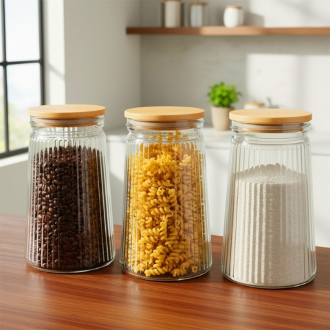 SZKLANY POJEMNIK KUCHENNY NA PRODUKTY SYPKIE 1L 229247