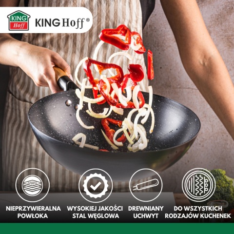 WOK Z POWŁOKĄ MARMURKOWĄ 30cm KINGHOFF KH-1983