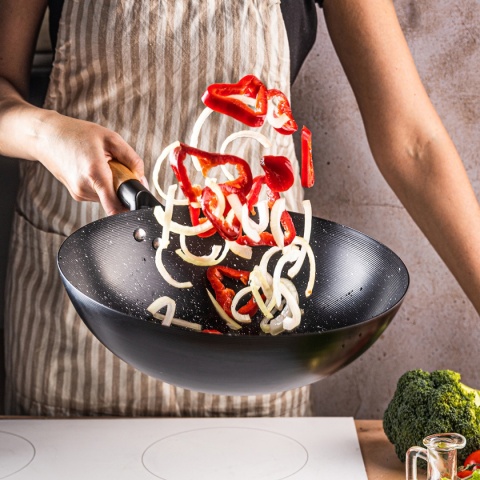 WOK Z POWŁOKĄ MARMURKOWĄ 30cm KINGHOFF KH-1983