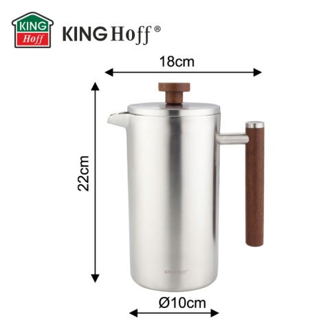 STALOWY ZAPARZACZ TŁOKOWY DO KAWY HERBATY 1L KINGHOFF KH-1995