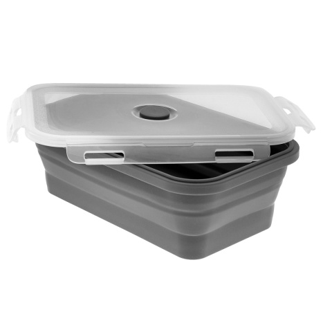 ZESTAW 4 SILIKONOWYCH SKŁADANYCH POJEMNIKÓW NA ŻYWNOŚĆ POKRYWAMI 3345