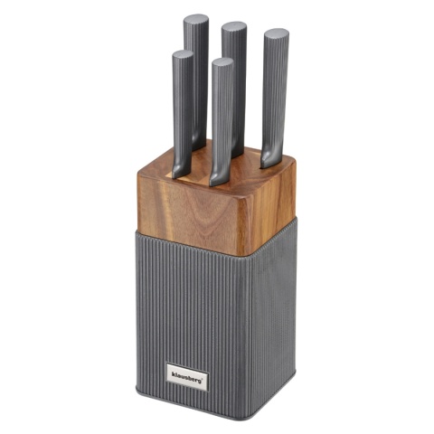 ZESTAW NOŻY W BLOKU AKACJOWYM KLAUSBERG KB-7982