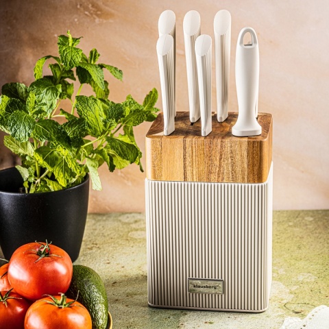 ZESTAW NOŻY W BLOKU AKACJOWYM KLAUSBERG KB-7984