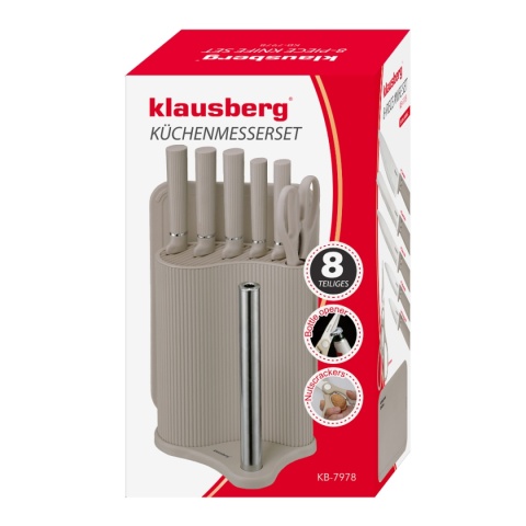 ZESTAW NOŻY W STOJAKU Z DESKĄ I CHWYTEM NA RĘCZNIK KLAUSBERG KB-7978