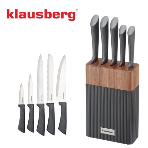 ZESTAW NOŻY W BLOKU AKACJOWYM KLAUSBERG KB-7979