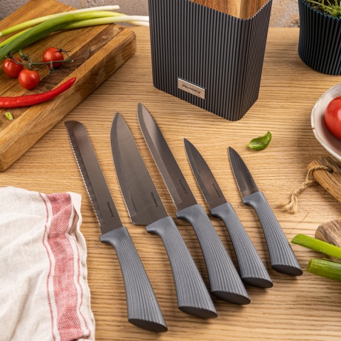 ZESTAW NOŻY W BLOKU AKACJOWYM KLAUSBERG KB-7979