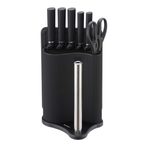 ZESTAW NOŻY W STOJAKU Z DESKĄ I CHWYTEM NA RĘCZNIK KLAUSBERG KB-7977