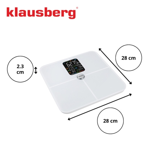 ANALITYCZNA WAGA ŁAZIENKOWA SMART IOS ANDROID KLAUSBERG KB-7941