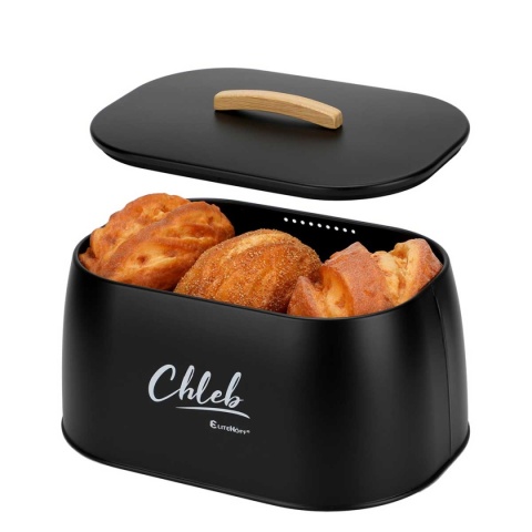 CHLEBAK POJEMNIK STALOWY NA PIECZYWO E-6234 czarny
