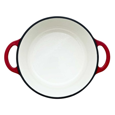 EMALIOWANY GARNEK ŻELIWNY 26cm 5L HAGE CZERWONY