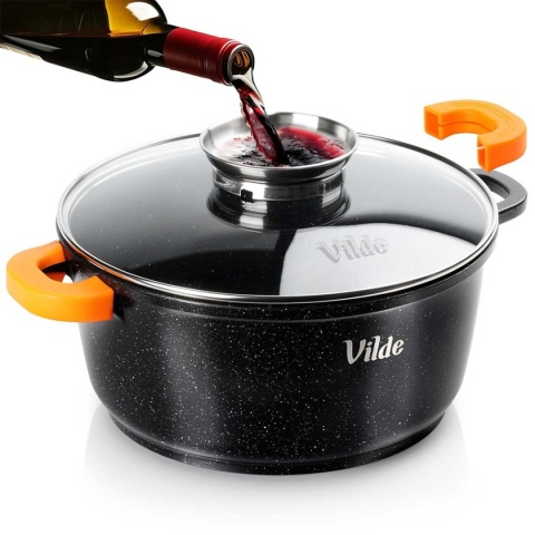 GARNEK GRANITOWY 4L 24cm Z POKRYWĄ Z AROMATYZEREM TERRUNA 199105