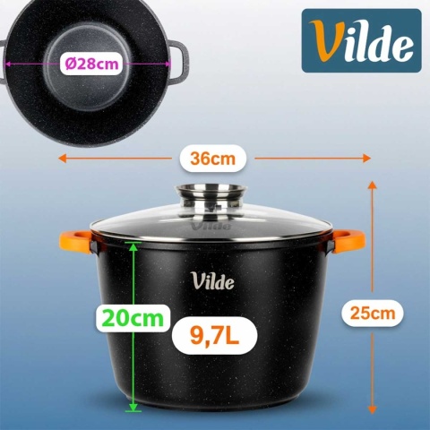 GARNEK GRANITOWY WYSOKI 9,7L 28cm Z POKRYWĄ Z AROMATYZEREM TERRUNA 199111