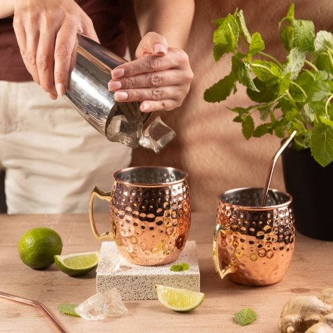 ZESTAW STALOWYCH KUBKÓW 500ml DO DRINKÓW MOSCOW MULE KINGHOFF KH-2000
