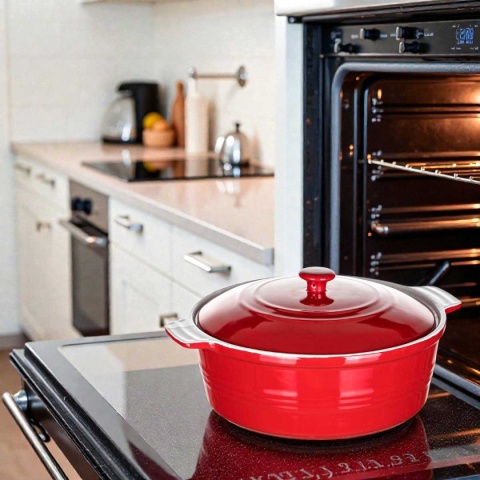 NACZYNIE CERAMICZNE Z POKRYWĄ DO ZAPIEKANIA 26 cm 3L BANQUET CULINARIA