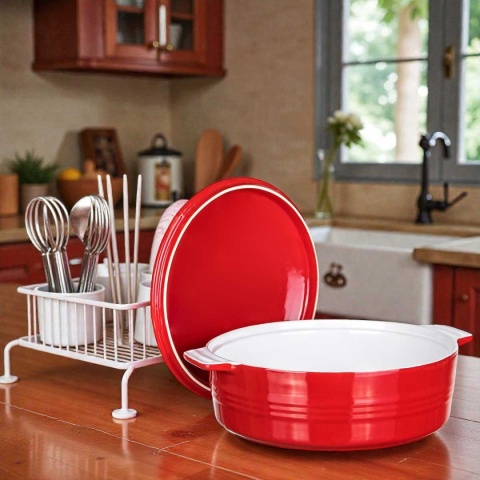 NACZYNIE CERAMICZNE Z POKRYWĄ DO ZAPIEKANIA 26 cm 3L BANQUET CULINARIA