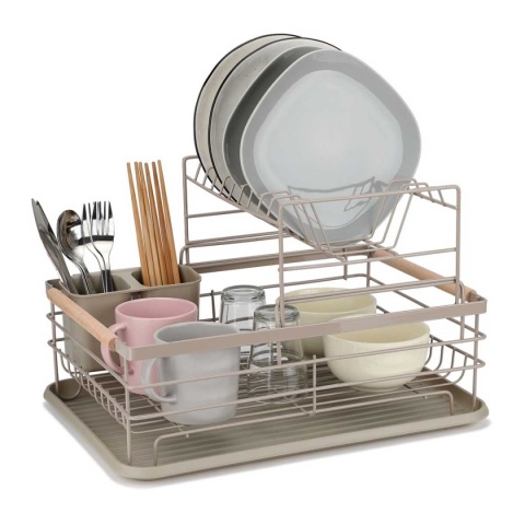 SUSZARKA DO NACZYŃ Z OCIEKACZEM I TACĄ E-8090 BEŻOWA