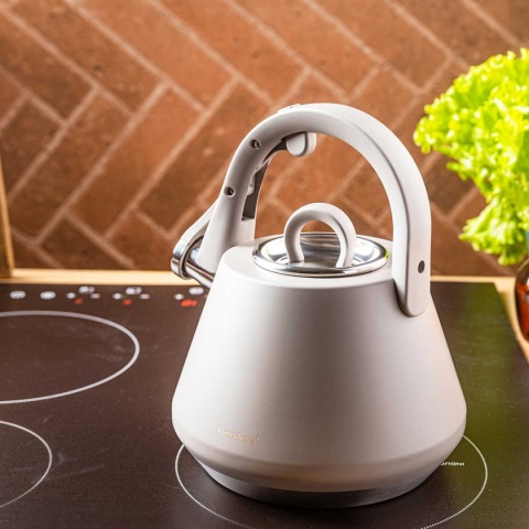 CZAJNIK STALOWY Z GWIZDKIEM 2,5L KLAUSBERG KB-7949 SZARY