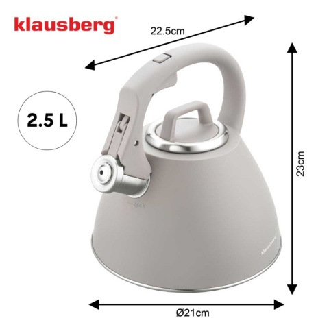 CZAJNIK STALOWY Z GWIZDKIEM 2,5L KLAUSBERG KB-7953
