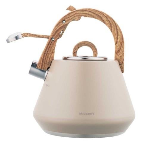 CZAJNIK STALOWY Z GWIZDKIEM 2,5L KLAUSBERG KB-7950 BEŻOWY