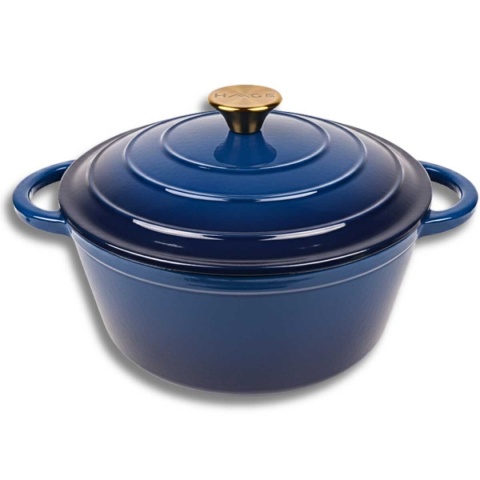 EMALIOWANY GARNEK ŻELIWNY 22cm 3L HAGE NIEBIESKI