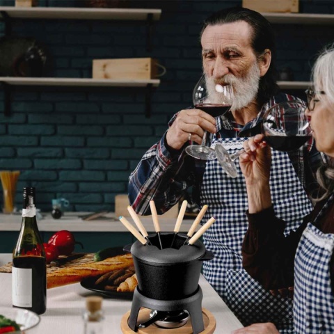 FONDUE ŻELIWNE ZESTAW DLA 6 OSÓB KINGHOFF KH-1195