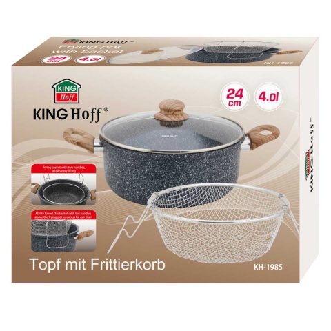 GARNEK MARMUROWY Z KOSZEM DO SMAŻENIA KINGHOFF KH-1985 4L